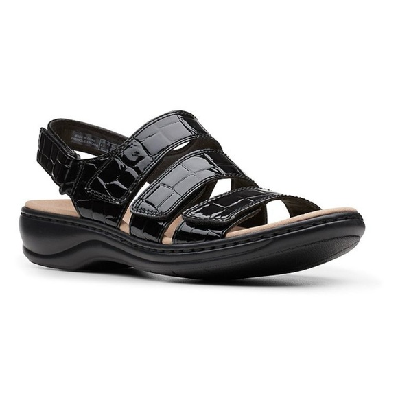 Clarks Black Comfort Sandals with Adjustable Straps - Picture 2 of 8